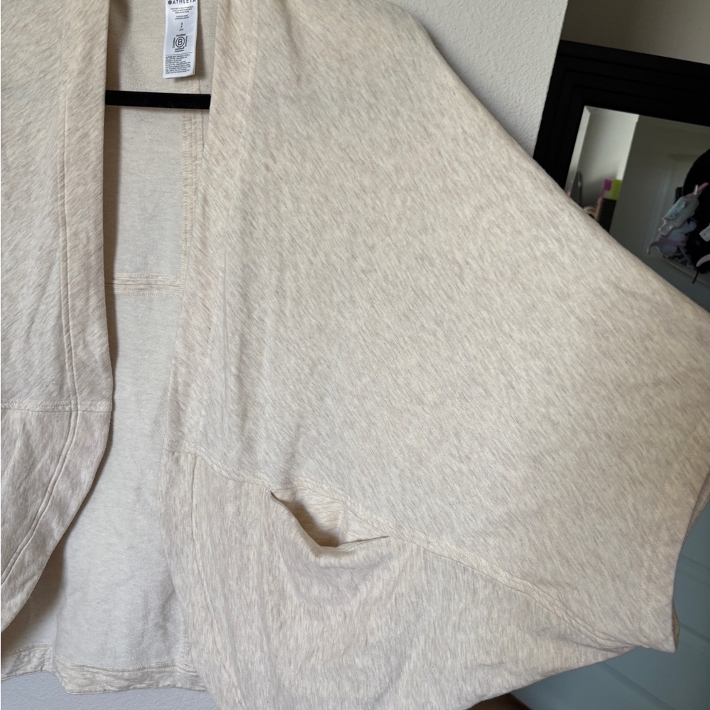 Athleta Cozy Open-Front Cocoon Wrap- Light Beige - Picture 3 of 3
